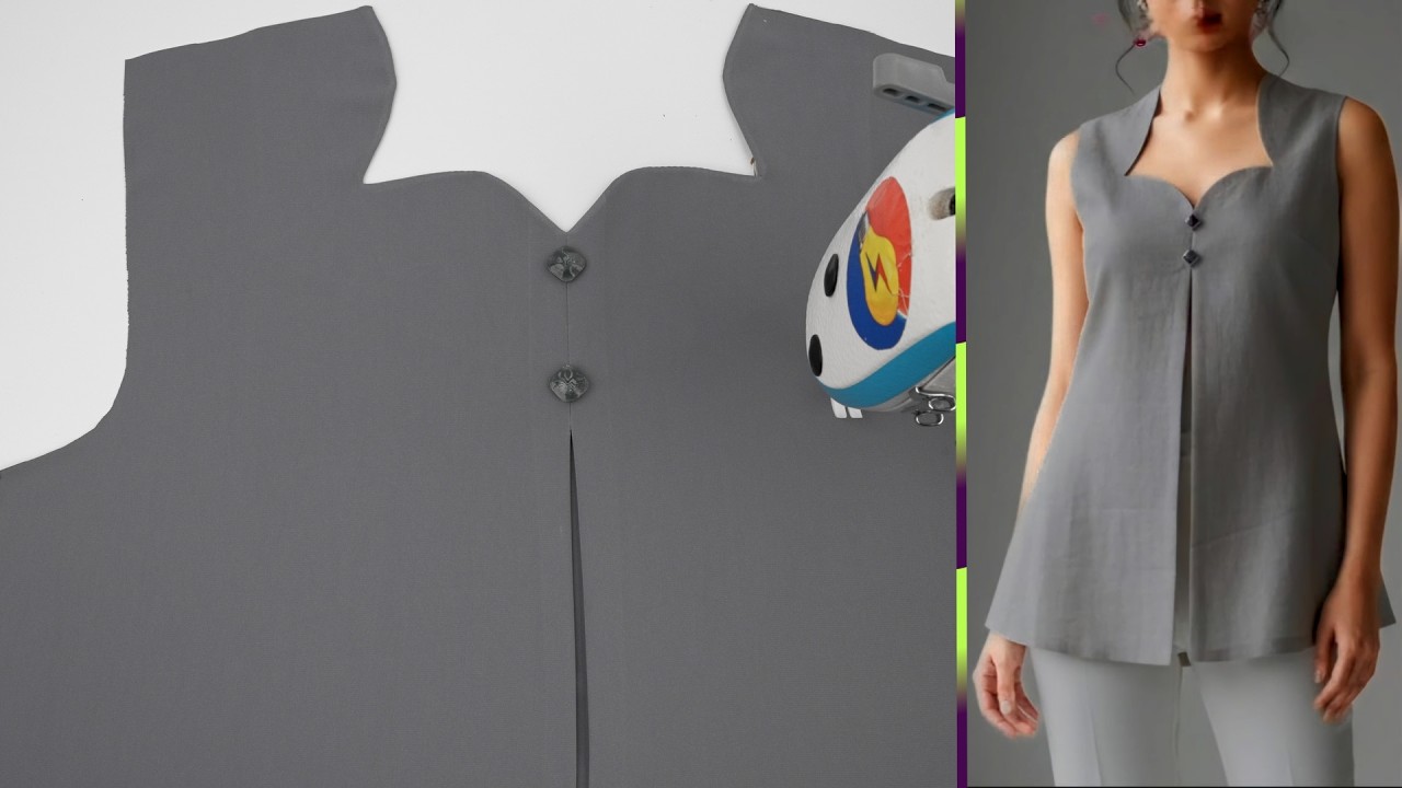 ​Creative Blouse Neck Design with Buttons | Professional Tailor Guide | Secret Sewing Tips and Trick