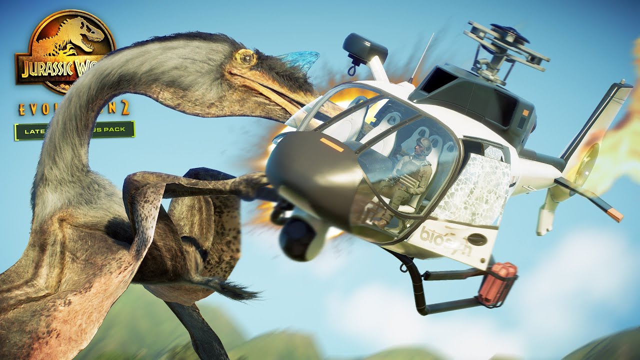 QUETZALCOATLUS DESTROYS HELICOPTERS | NEW KILL ANIMATIONS!! - Jurassic World Evolution 2 (New DLC)