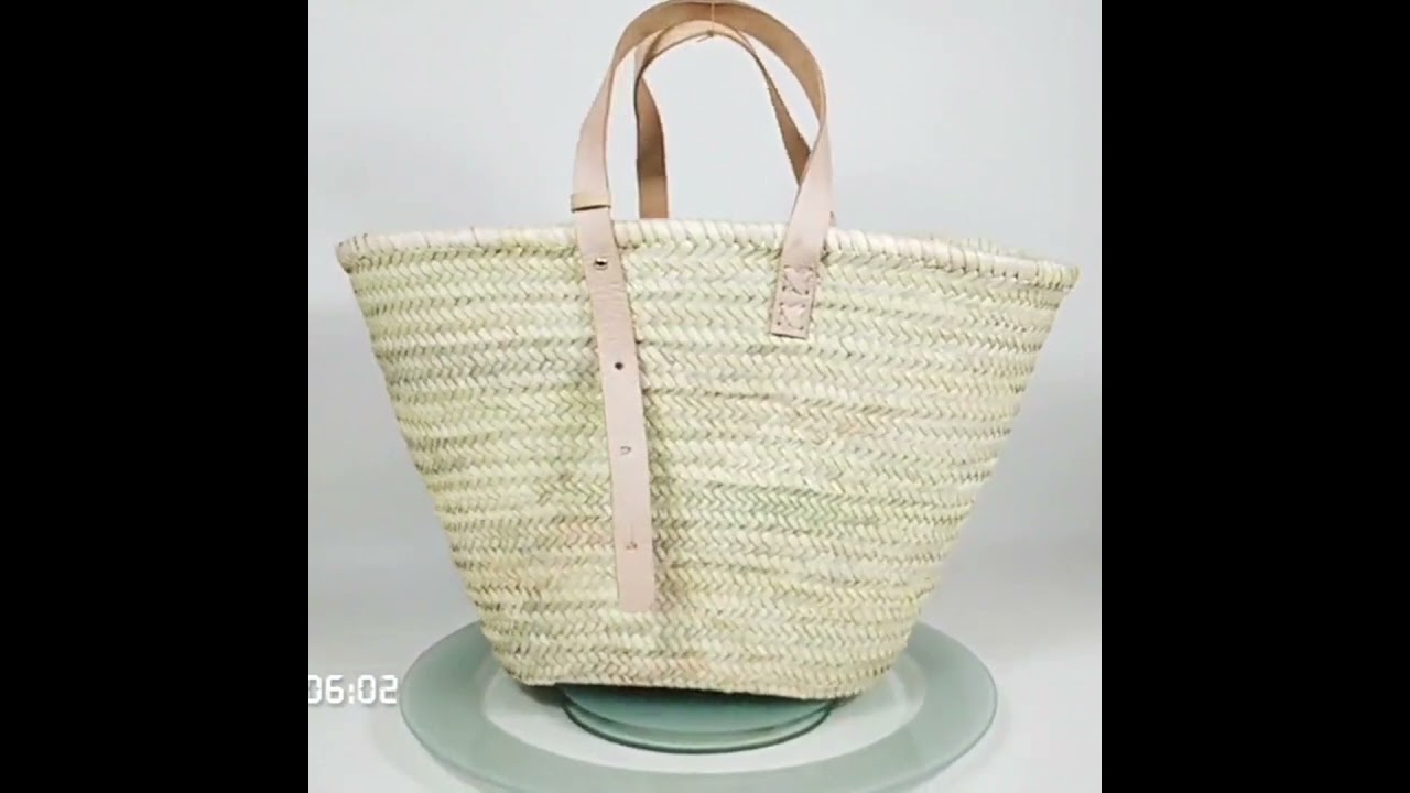 Straw Natural Basket Bag, Beach Bag, Handmade Moroccan Basket Bag