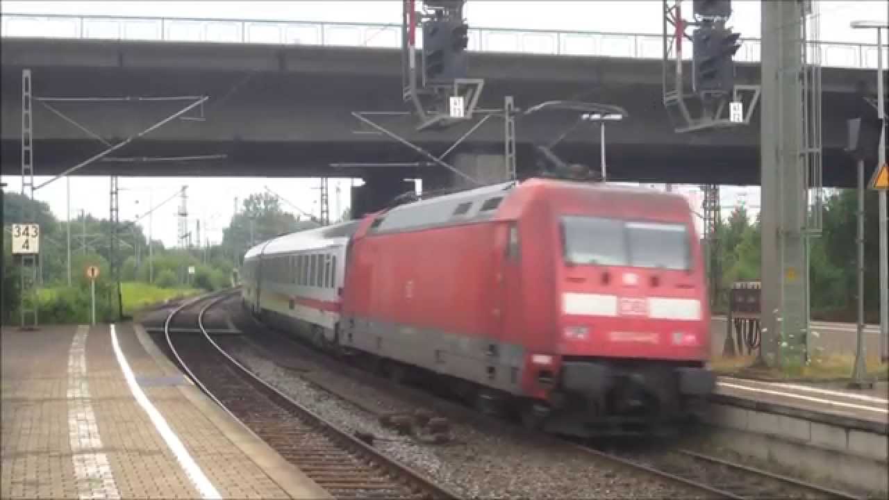 Treinen door Ribe, Niebüll, Rendsburg en Hamburg, juli 2014