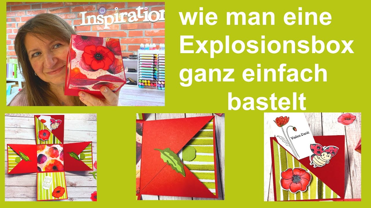 wie man eine Explosionsbox mit Mohnbl&uuml;ten bastelt
