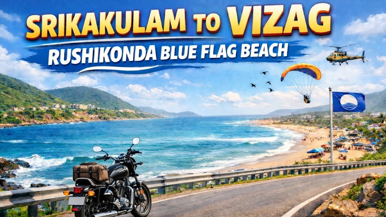Srikakulam to Rushikonda Vizag #blue #flag #vizag #beach #bike #ride #rushikonda #srikakulam #2026 