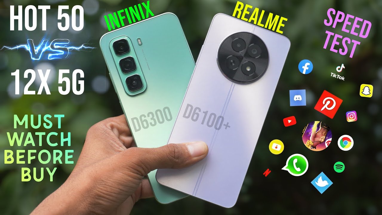Infinix Hot 50 🆚 Realme 12X Speed test 🔥 (D6300 vs D6100+) must watch before buy...