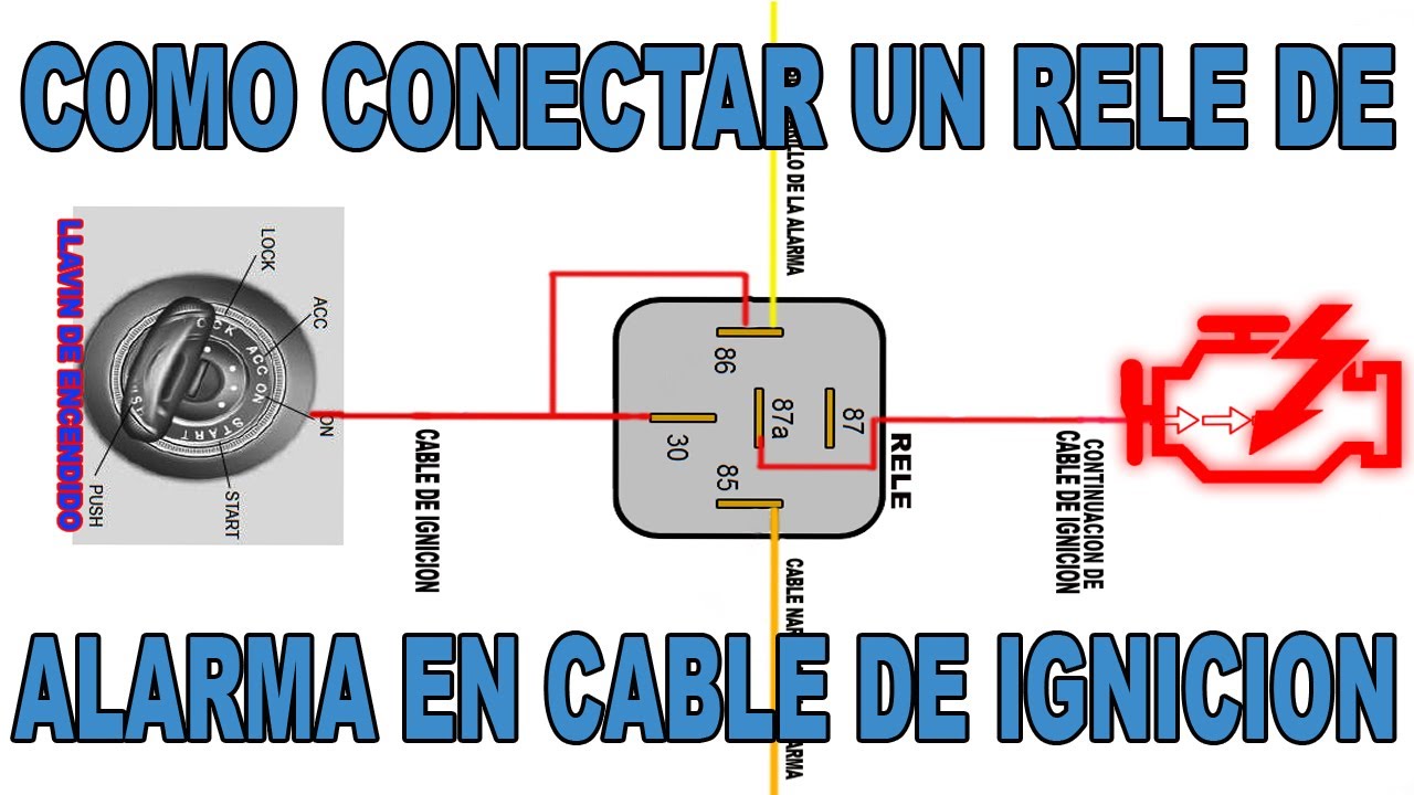 como instalar relay de corde de la alarma