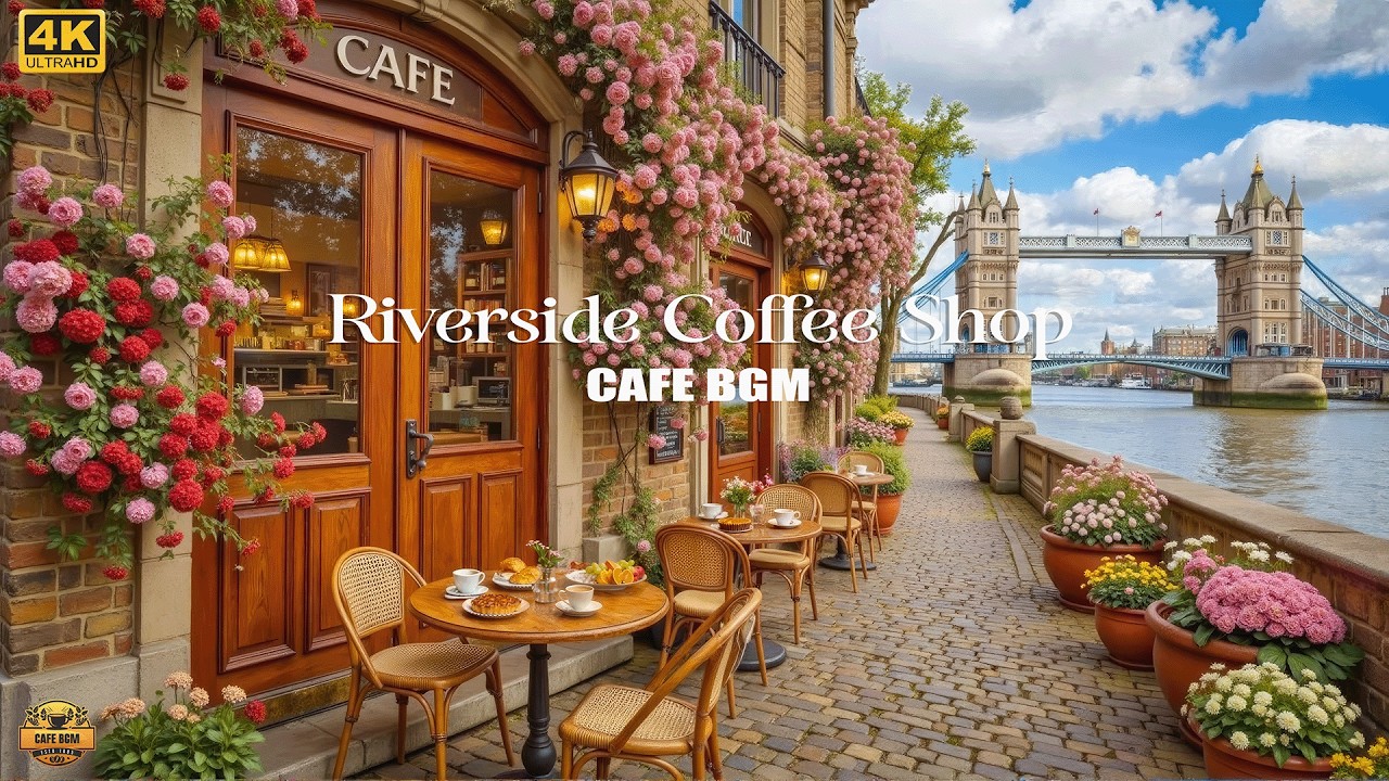 London Café Ambience Jazz ☕ Romantic Tower Bridge View Morning Music for Study & Calm Focus