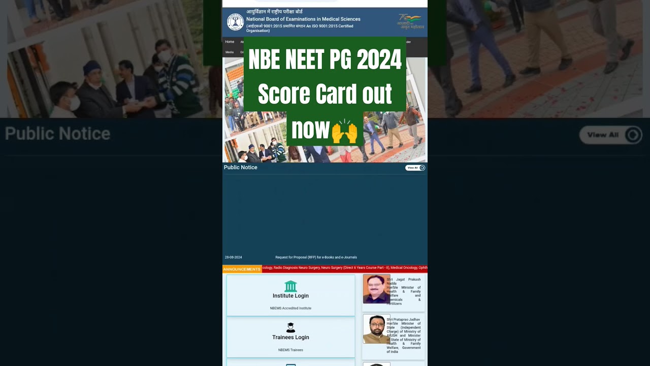 NBE NEET PG 2024 Score Card out now🙌
