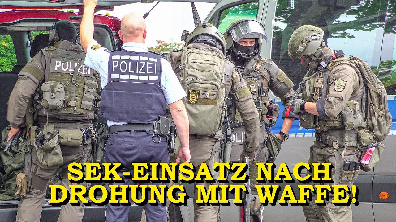 [SEK IM EINSATZ: DROHUNG MIT WAFFE] GROßER EINSATZ der POLIZEI in KARLSRUHE | Wohngebiet abgeriegelt