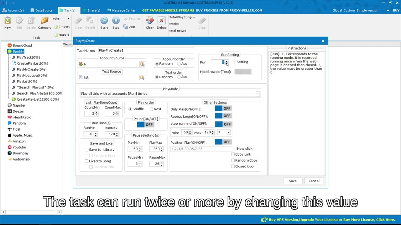 AIOStream/Bulk Create Premium&Free Accounts /Get Unlimited Organic Streams and Real Listeners
