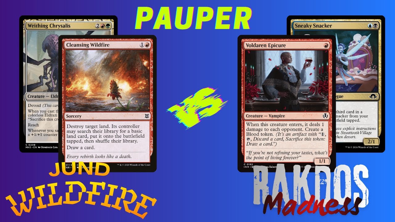 Stack Shenanigans | Jund Wildfire vs Rakdos Madness | Pauper Gameplay Magic: The Gathering