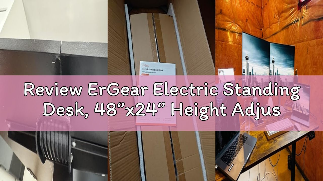 Review ErGear Electric Standing Desk, 48‘’x24‘’ Height Adjustable Sit Stand up Desk, 4 Memory Comput