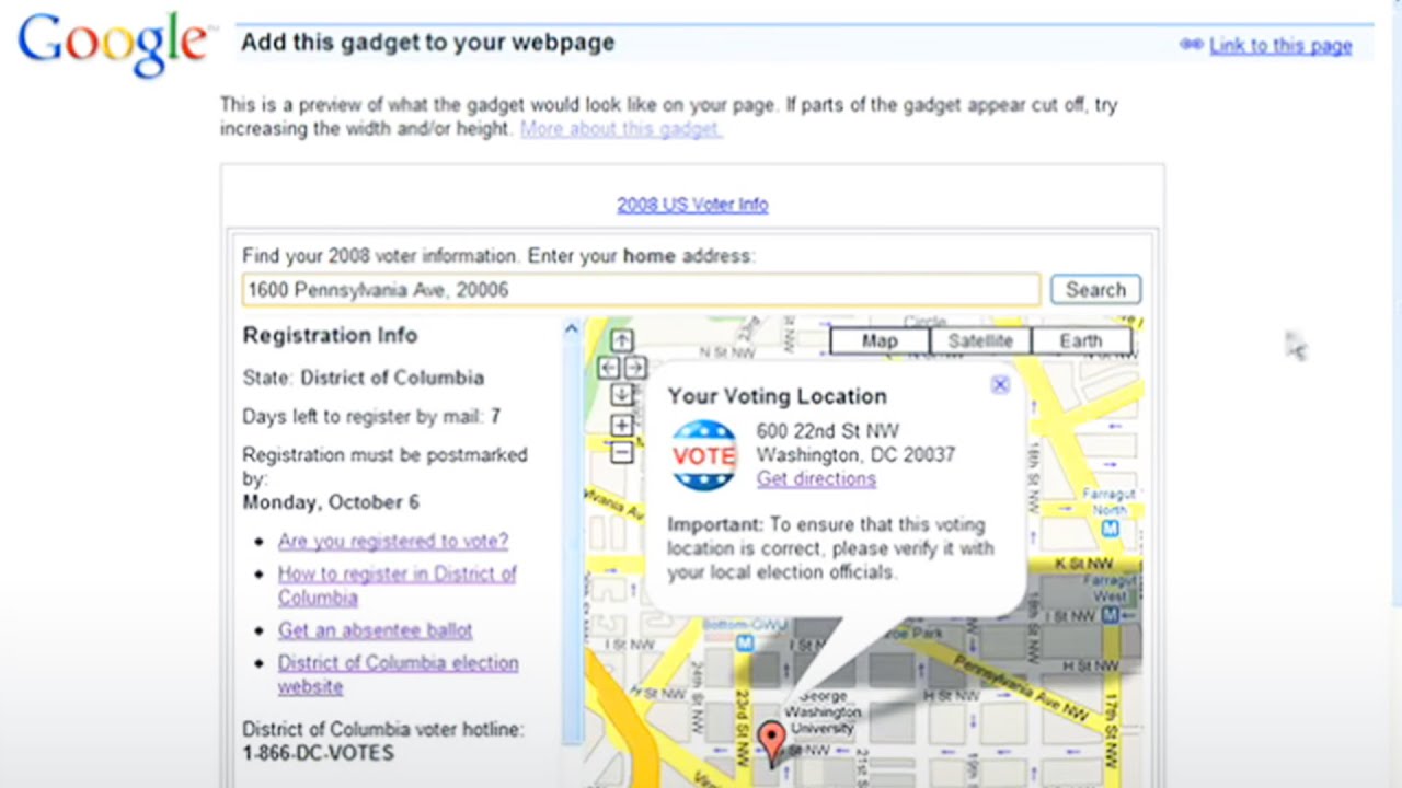 Find Your Voting Location on Google