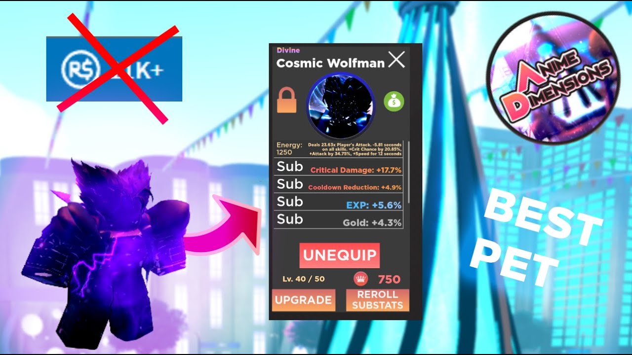 Spending 11K R$ to get the BEST PET in Anime Dimensions (Roblox)