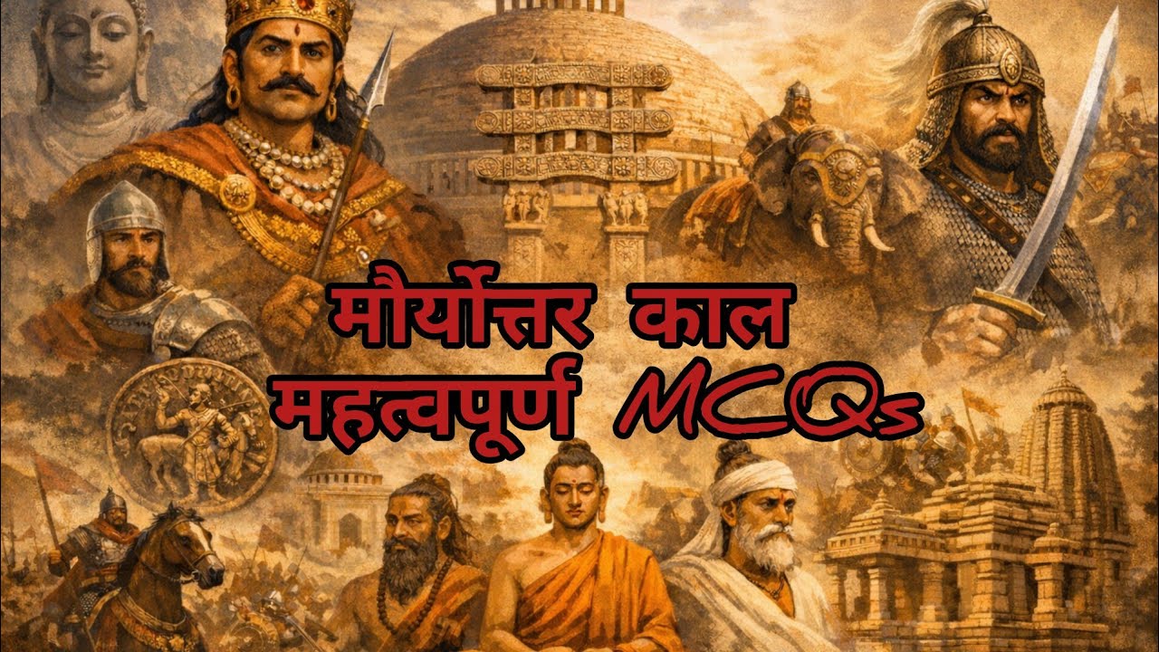 मौर्योत्तर काल (शुंग वंश,सातवाहन वंश) से संबंधित महत्वपूर्ण MCQs #viral #gkquiz