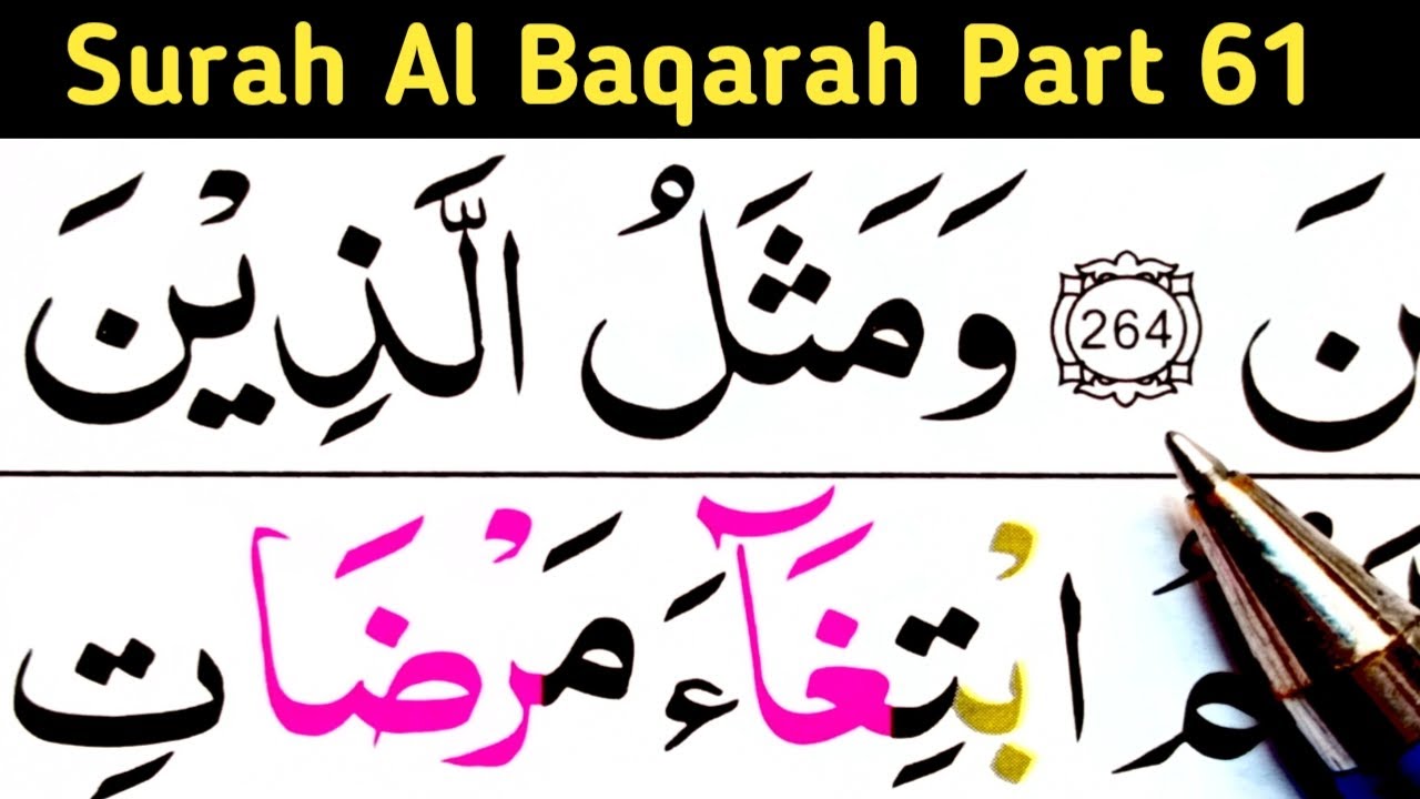 Surah Al Baqarah Part 61/Ayat 265-267/Surah Baqarah/learn Quran easily at home
