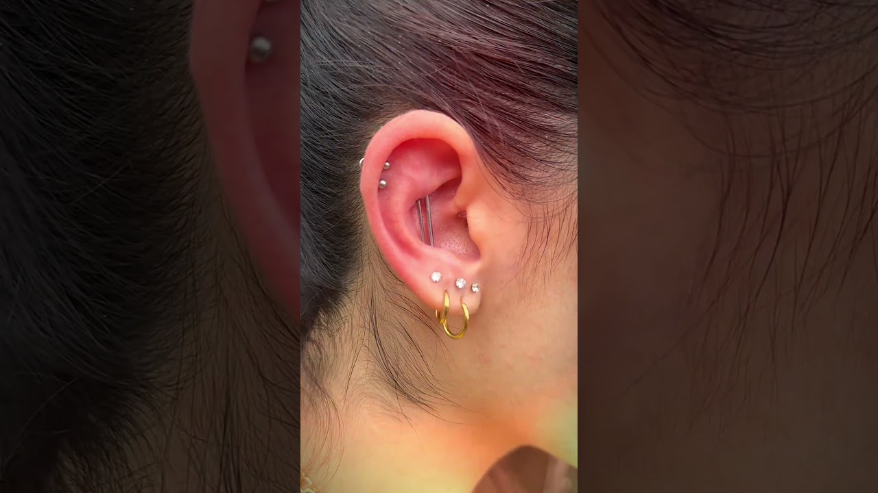 Here&rsquo;s how 2 vertical individual piercings look side by side!