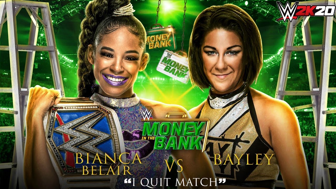 WWE 2K20 Bianca Belair vs Bayley Money in the Bank 2021 Prediction Match Gameplay