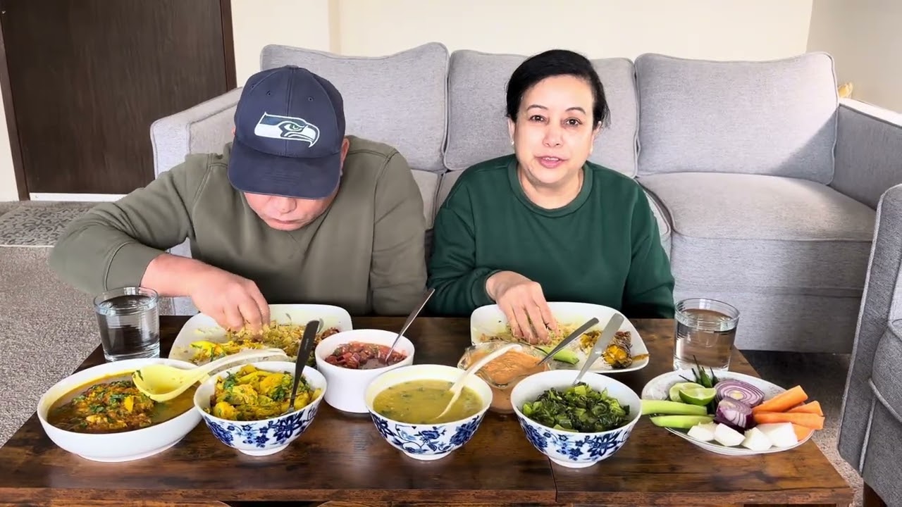 Saturday Vlog| Nepali couple Mukbang | Fish Curry🐟 | Dal bhaat Power 24 hours
