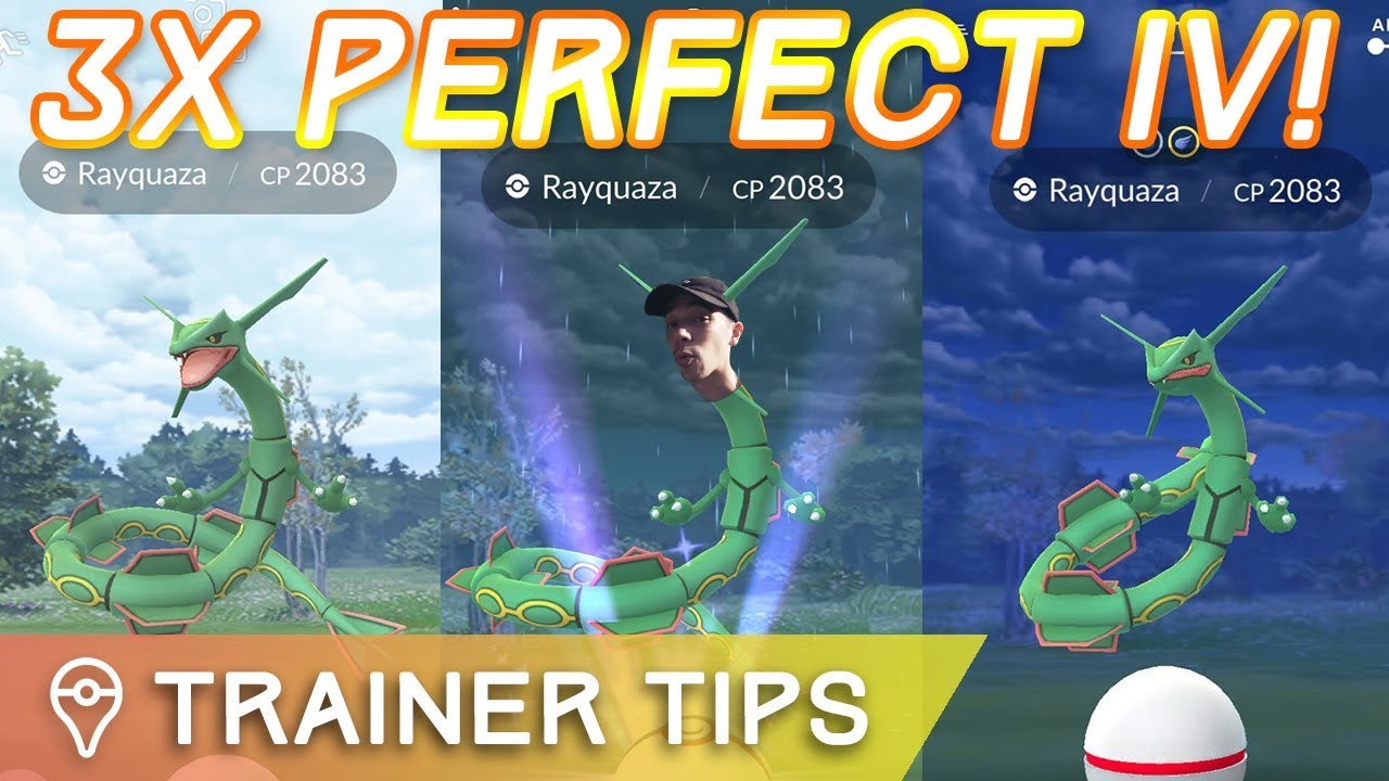 THREE PERFECT IV RAYQUAZA IN ONE DAY! &ndash; Pok&eacute;mon GO Legendary Raid Train