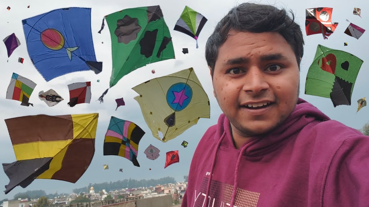 Kites Flying On Rooftop 😱 With barish Main Kite Flying 