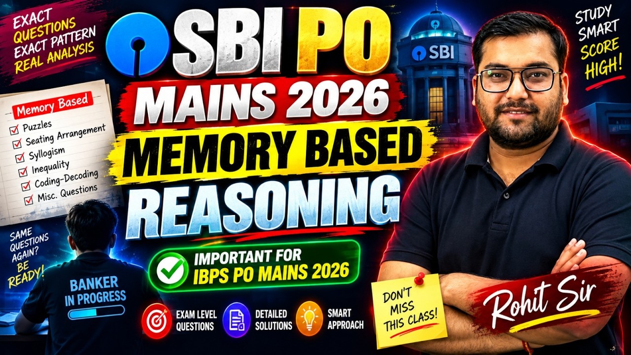 SBI PO 2026 Mains Memory Based Paper | Complete Exam Analysis & Questions | By Rohit Sir