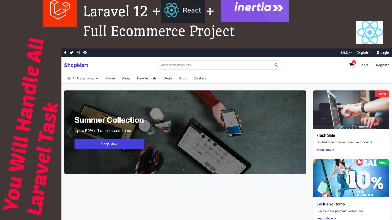 Build a Laravel 12 eCommerce Website with React & Inertia.js | Full-Stack Tutorial (2025) - 2