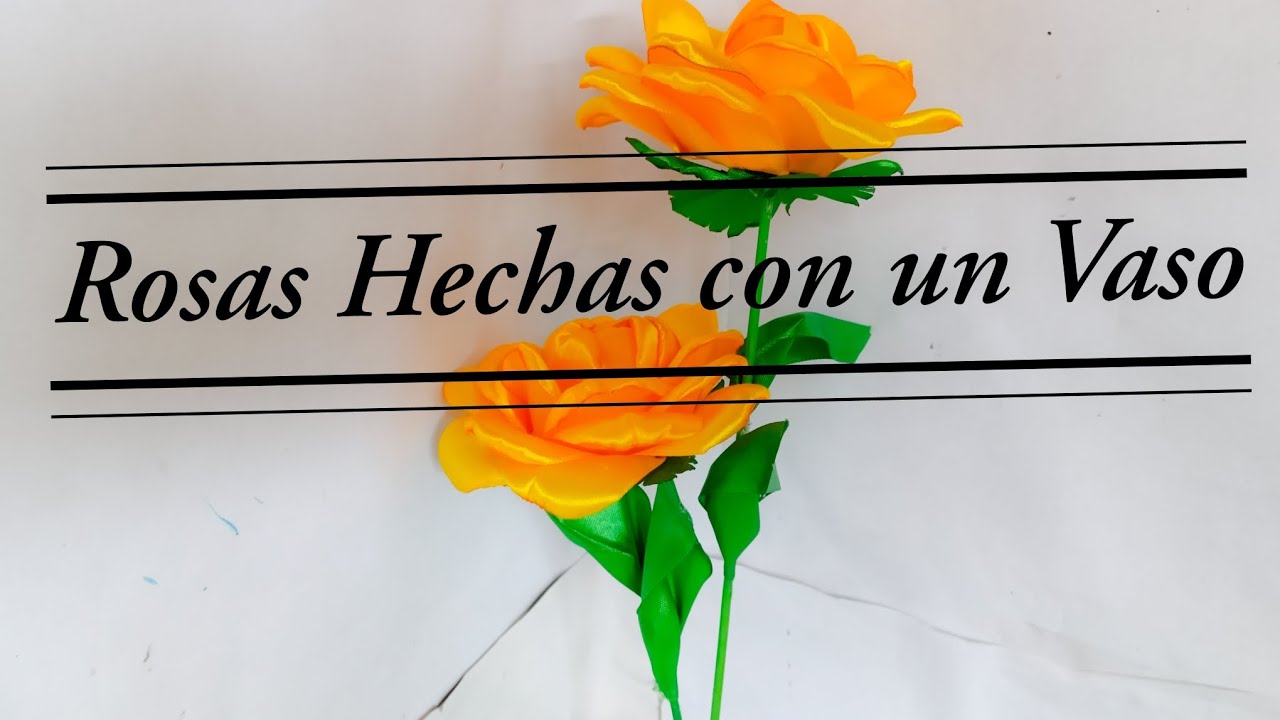 Cómo hacer rosas con un vaso #rosaseternas #floresamarillas #ribbonroses #bouquets 