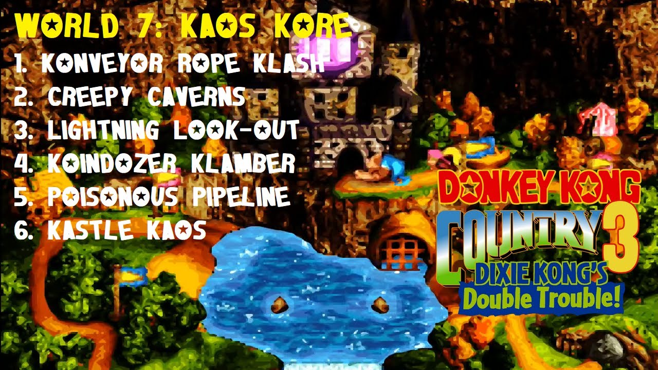Donkey Kong Country 3 (SNES) (105%) (7|9) / World 7: Kaos Kore [4:3/FHD@60]