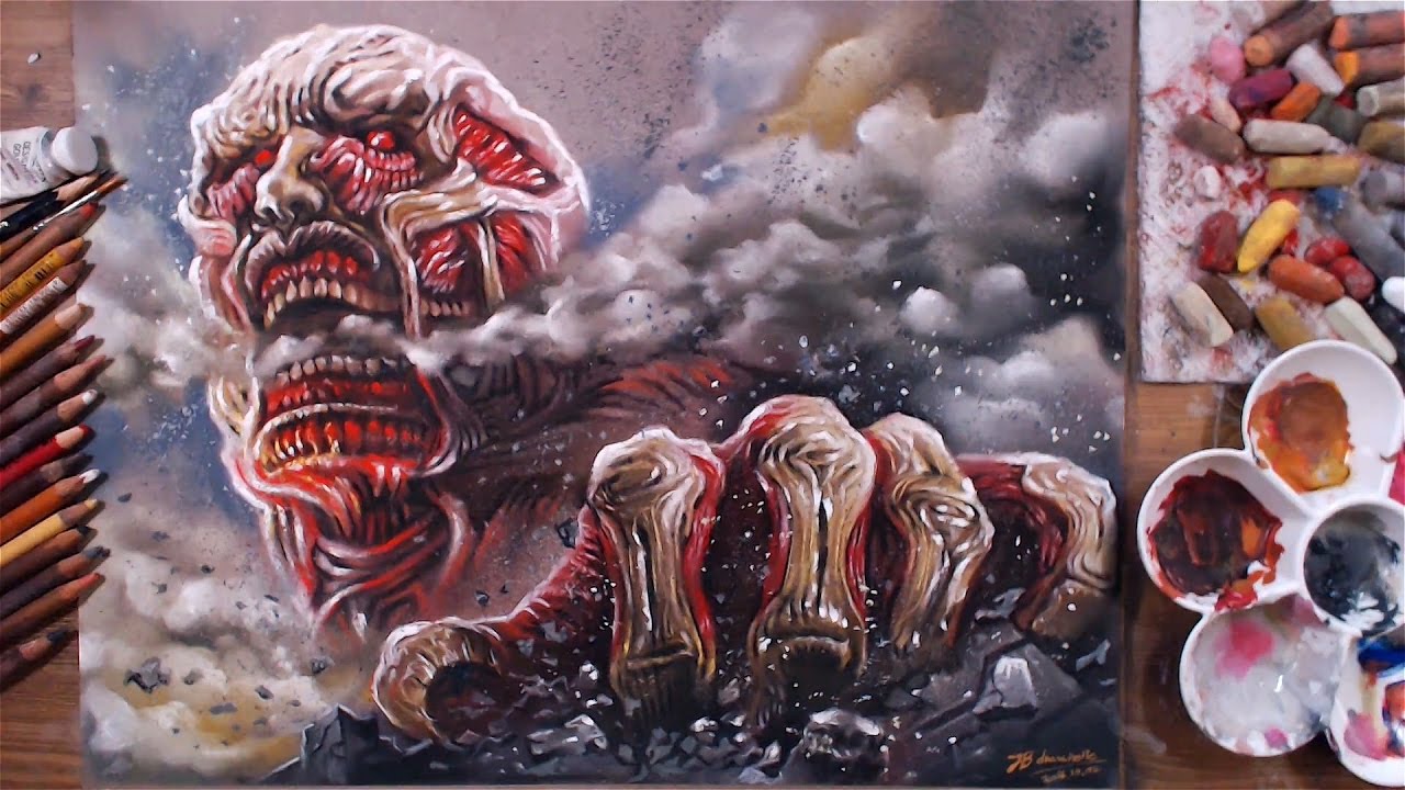 Attack on Titan: Colossal Titan - Pastel Speed Drawing | drawholic