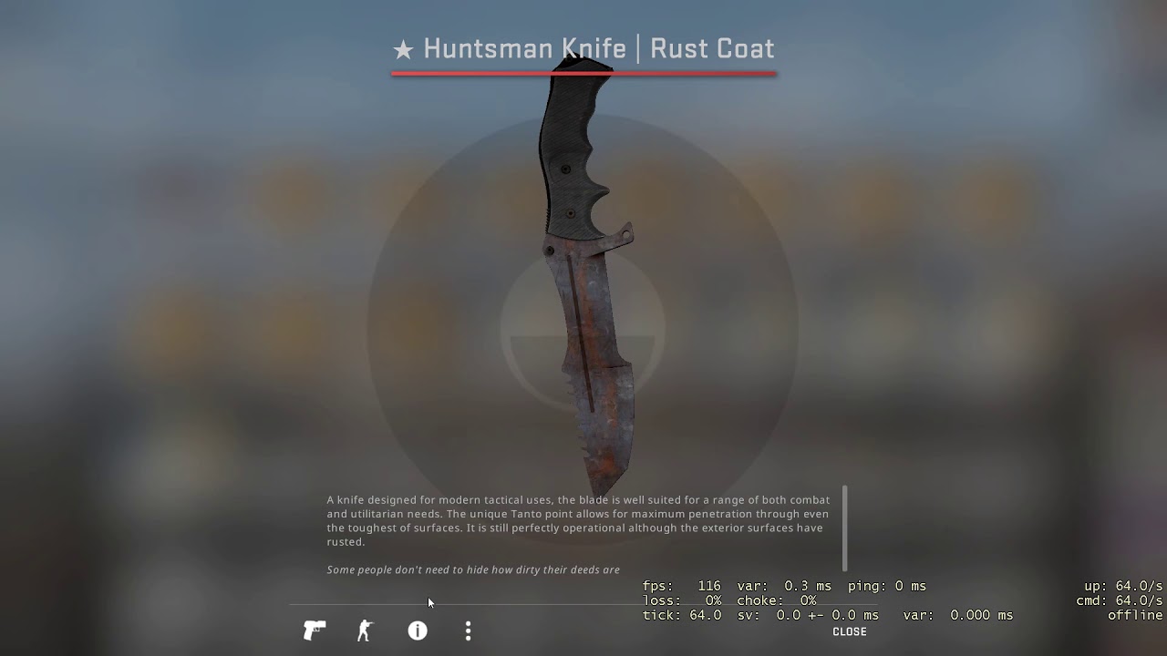 Open ★ Huntsman Knife Rust Coat
