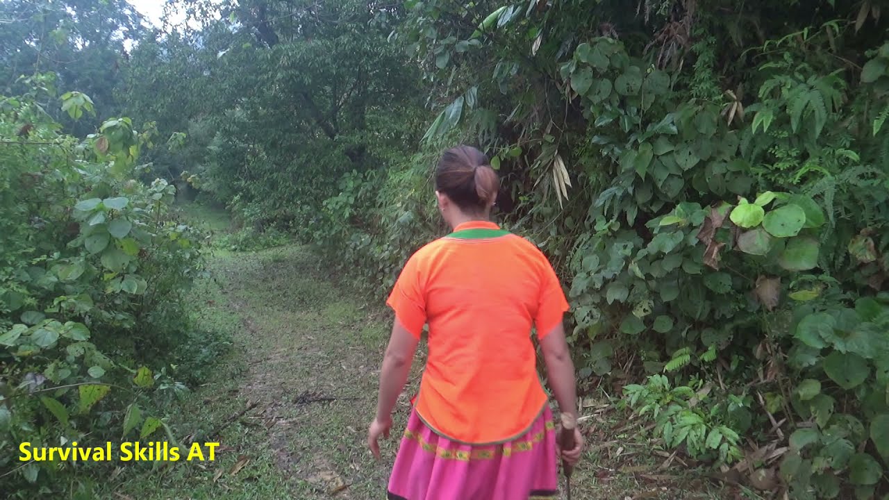 Girl Solo Survival bushcraft - Aboriginal Guy Trip Find Fruit, living off grid, Eating Delicious