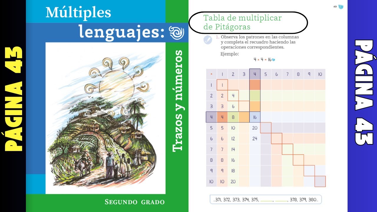Múltiples lenguajes: trazos y números página 43 │Tablas de multiplicar de pitagoras