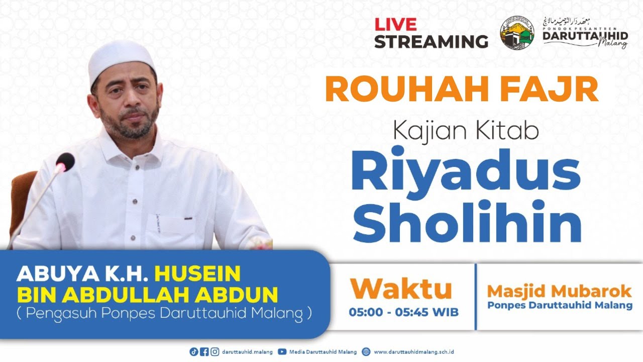 🔴LIVE... Rouhah Fajr Bersama K.H Abuya Husain bin Abdullah Abdun ( Riyadhus Sholihin ), 06/01/2026