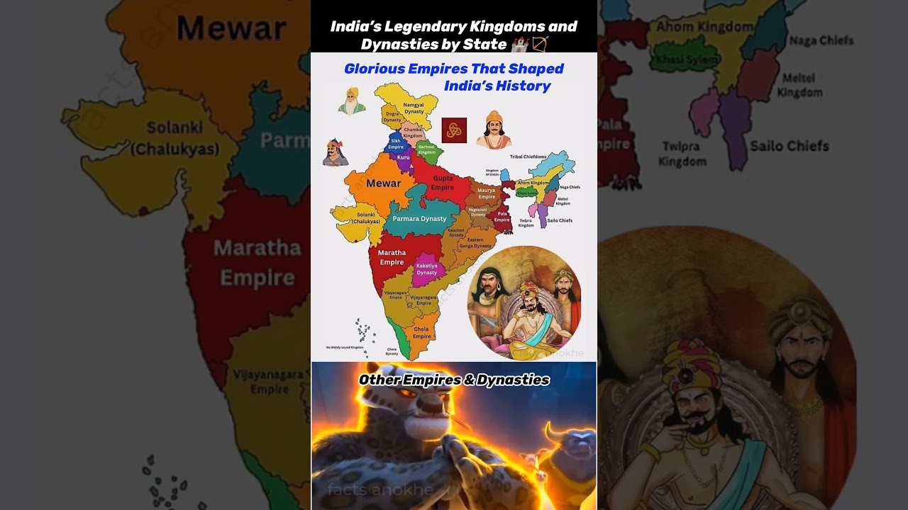 India&rsquo;s Legendary Kingdoms & Dynasties by State 🏹🏰 | Historical Empires ⚔️