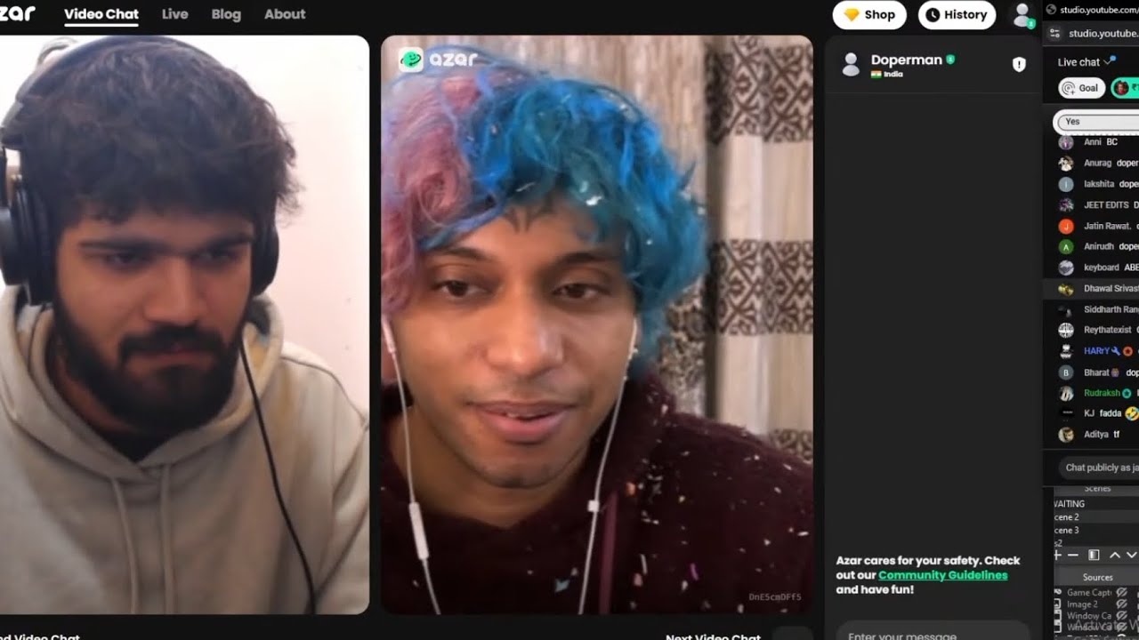 When jaiyaxh met d0perman and cringistaan on azar app