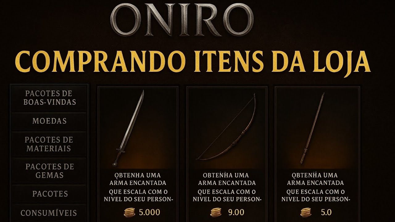 TESTANDO OS ITENS DA LOJA - ONIRO ARPG