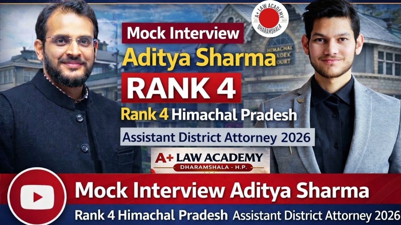 Aditya Sharma | Rank 4 | Mock Interview | Himachal Pradesh Assistant District Attorney 2026 |