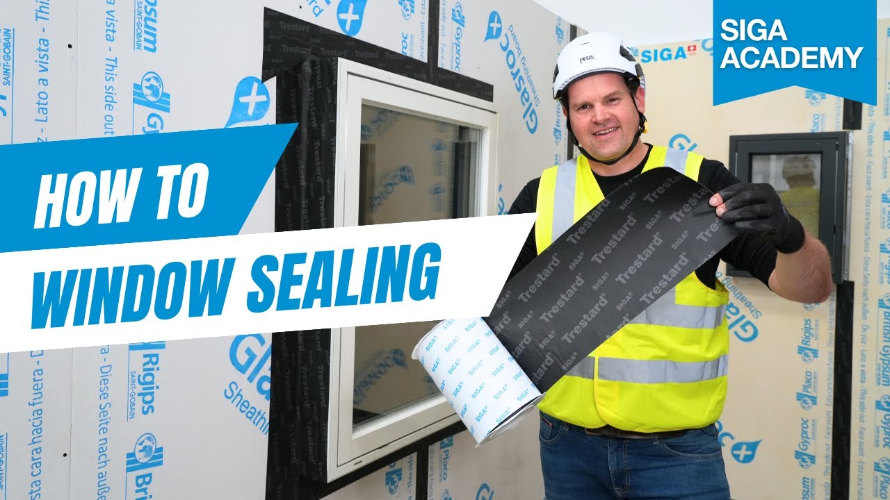 How To Seal a Window Air- and Weathertight | SIGA Trestard 420 Black FR (Fire-rated sealing tape)