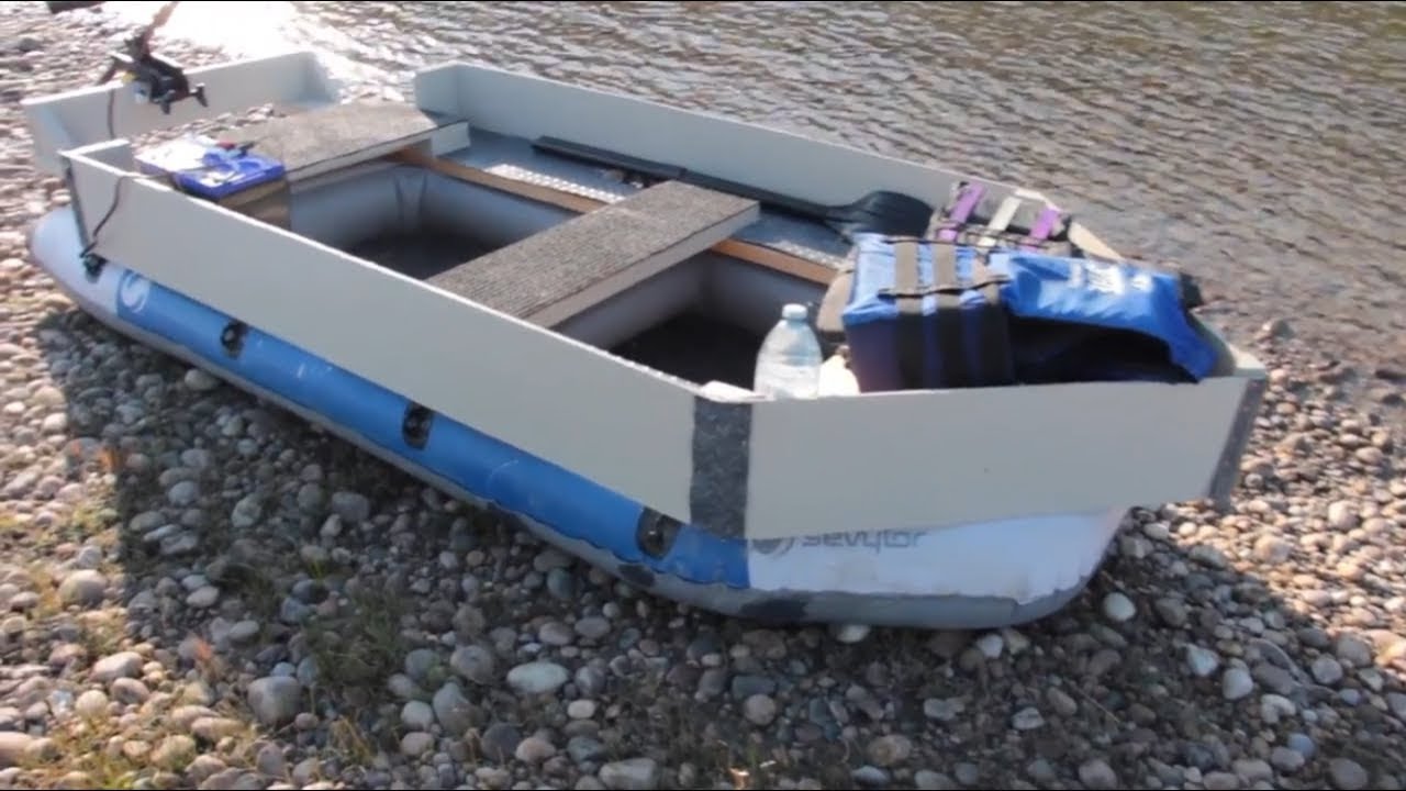Inflatable Raft Modifications With Trolling Motor on River