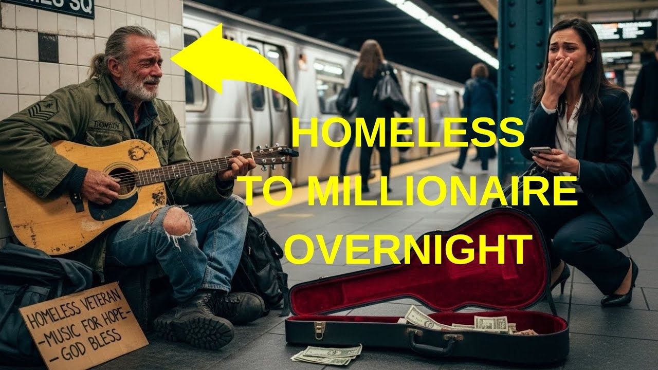 Homeless Veteran Playing Guitar in Subway... Then She Realizes Who He Is