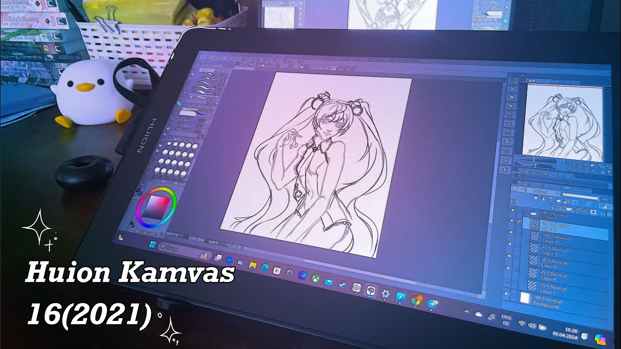☆ HUION KAMVAS 16(2021) ☆’~TABLET REVIEW//Screen Tablet// aesthetic unboxing 🎀’•