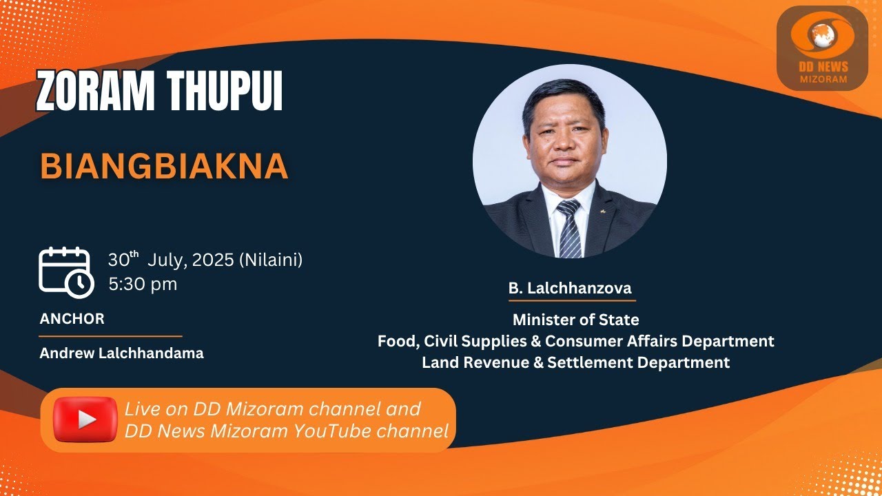 Zoram Thupui : B  Lalchhanzova, Minister of State Biangbiakna