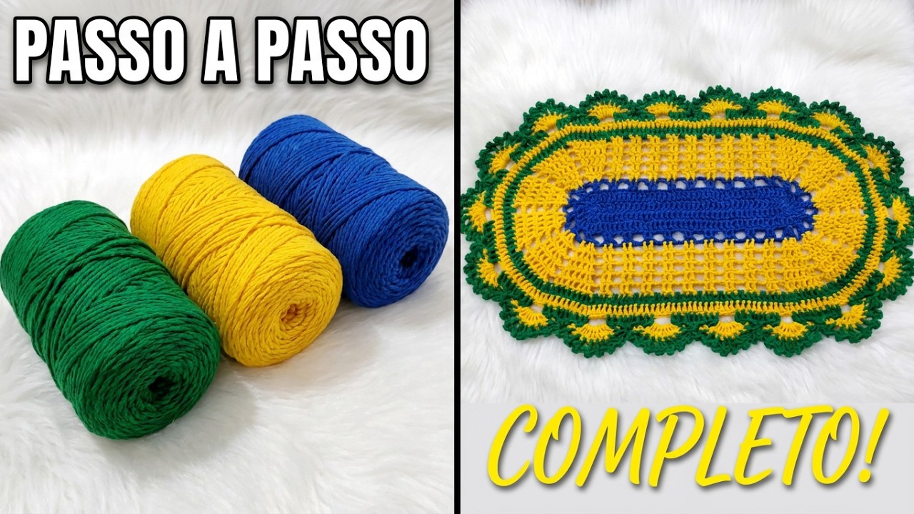 Tapete de crochê bandeira do Brasil - Glau Crochê #tapetecroche #crochet #produçãodecroche