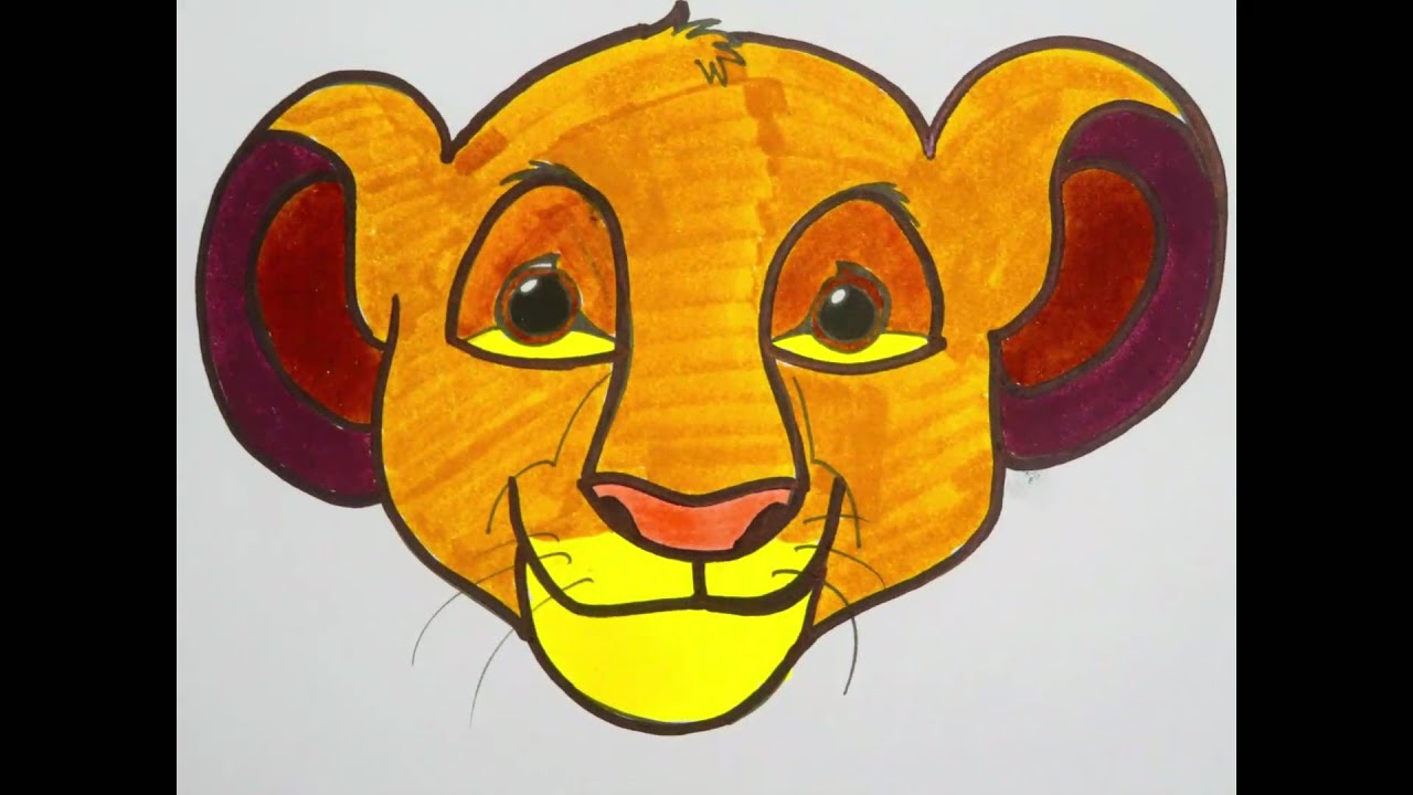 The Lion King | How to Draw Easy Simba Face | Step by Step for beginners