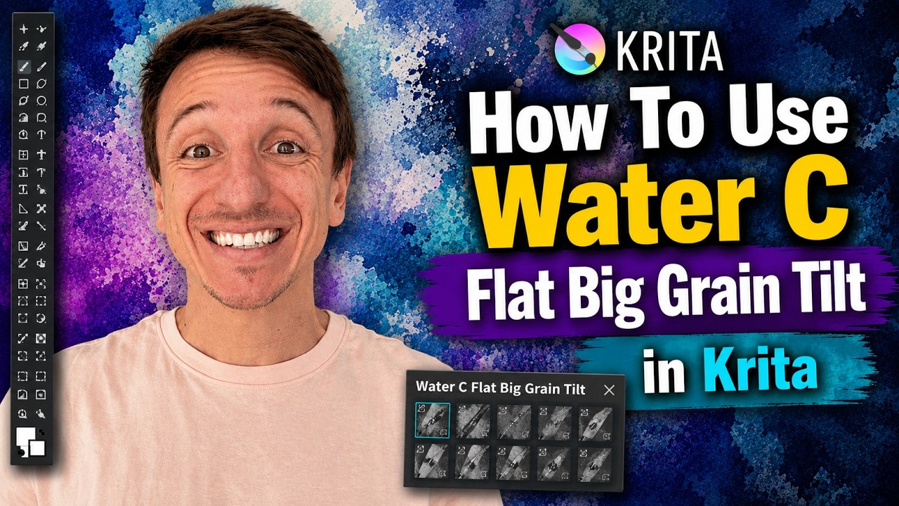 How To Use Water C Flat Big Grain Tilt in Krita