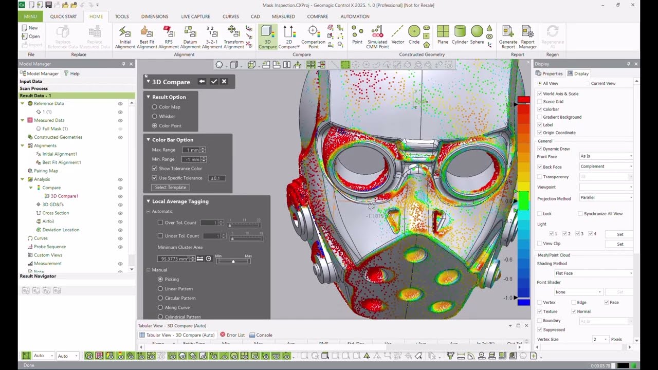 Quality Inspection of a Mask | Geomagic Control X