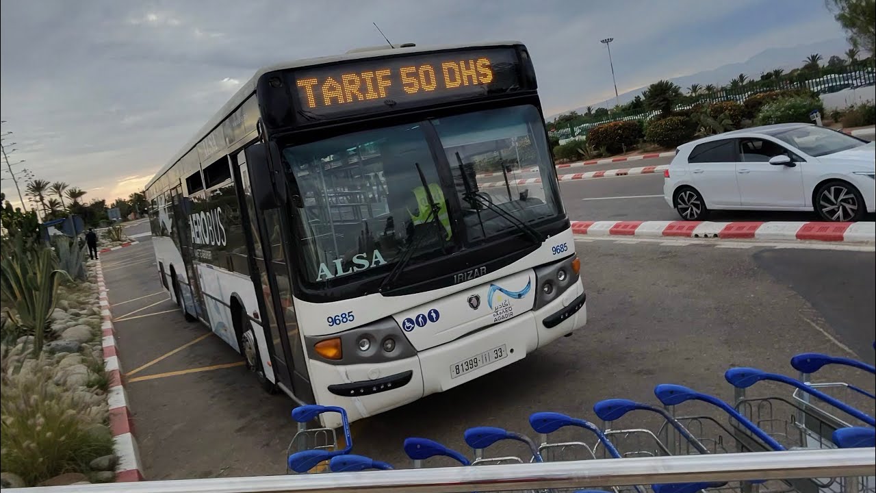 AERO BUS: Cheapest way to get from Agadir Airport direct to the main city hotels… just 50dh (£4.50)