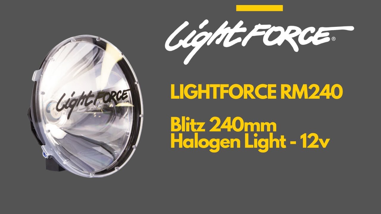 Lightforce RM240 Remote Mount 240mm Halogen 12V 100W Halogen Spotlight