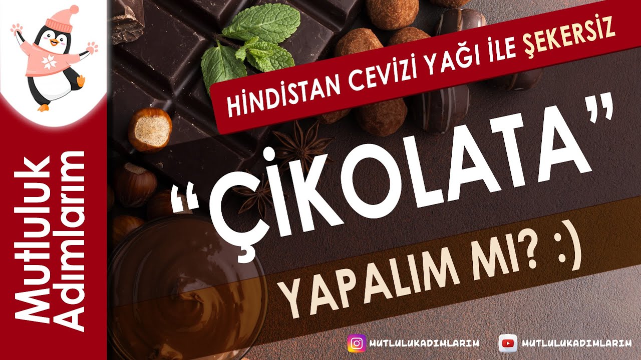 Evde Sağlıklı Şekersiz Pratik Çikolata Yapımı | Hindistan Cevizi Yağı ile Çikolata Yapımı