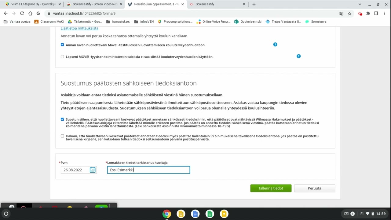 Wilma ohjevideo (Lomakkeet) Wilma инструкция (Бланки)