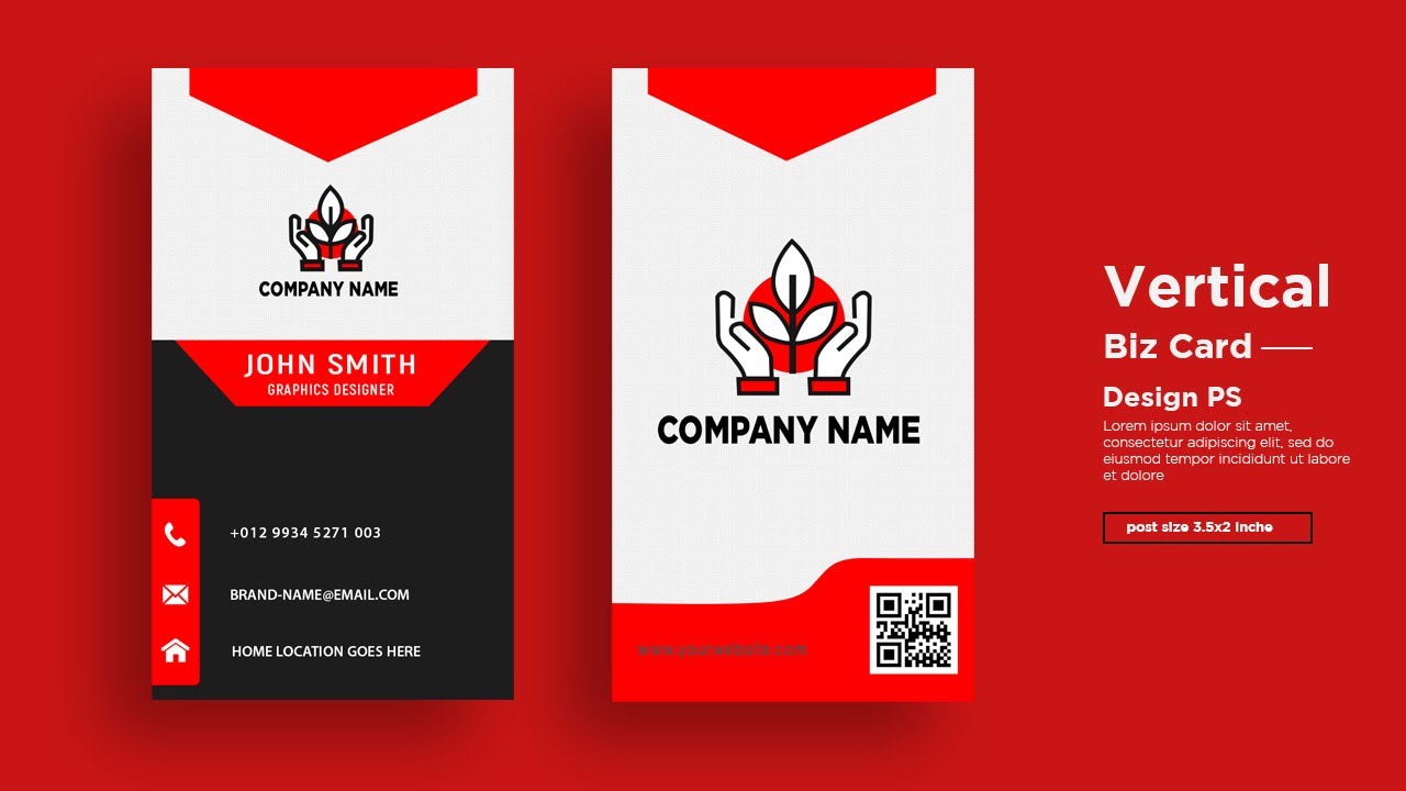 Vertical Business Card Design In Photoshop cc | How to design a vertical business card in photoshop